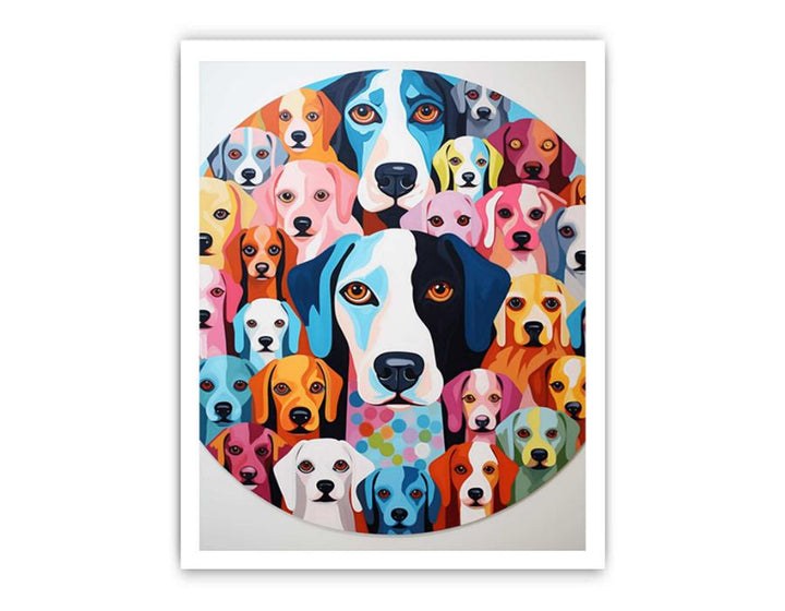 Modern Art  Dog Circle Painting