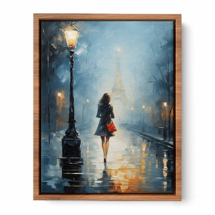 Girl Street Light Modern Painting  