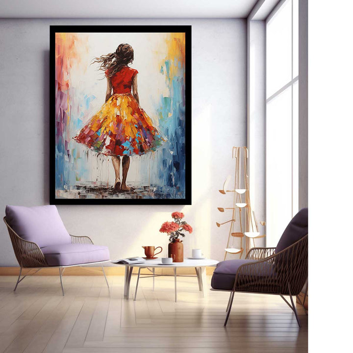 Girl Dress Modern Painting  