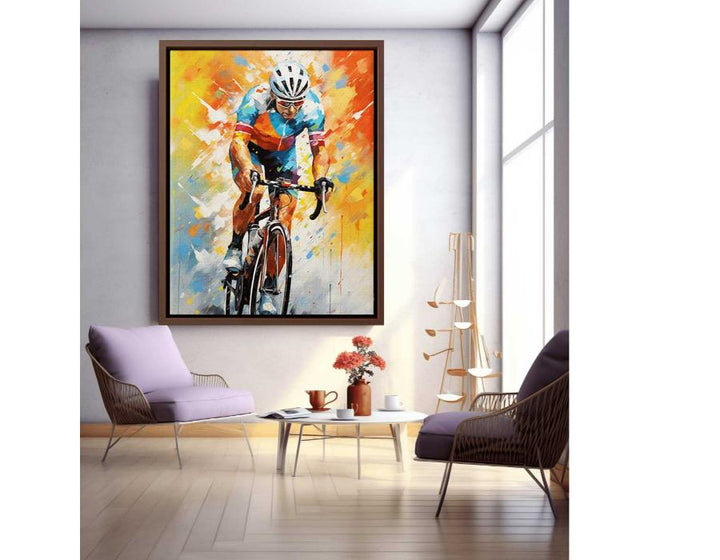Rider Cycle Modern Art Painting  