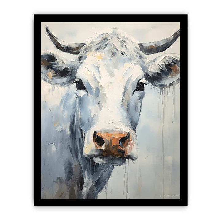 White Cow Modern Art Painting