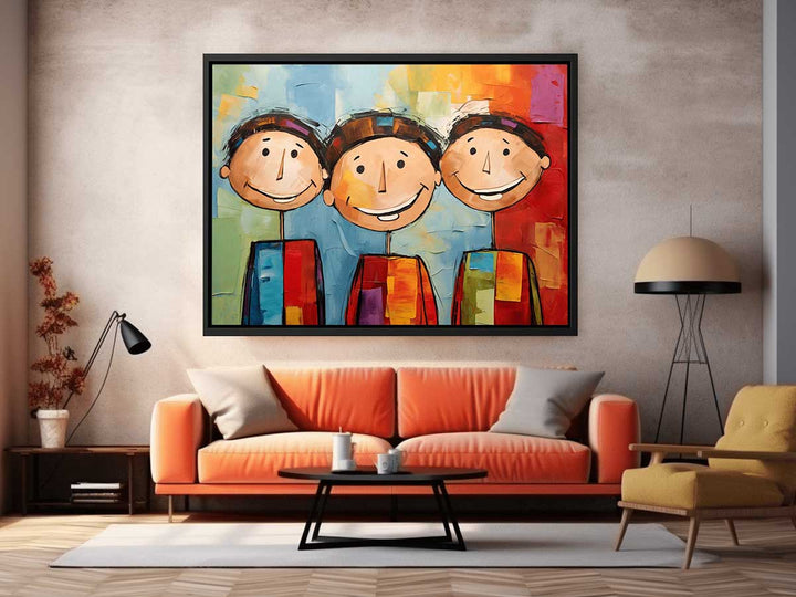 Three Boys Modern Art Painting