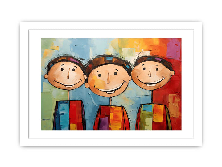 Three Boys Modern Art Painting