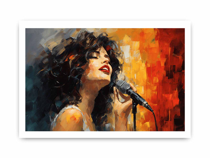 Girl Singing Modern Art  Painting