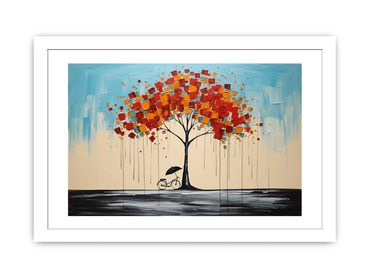 Cycle Tree Umbrella Modern Art Painting