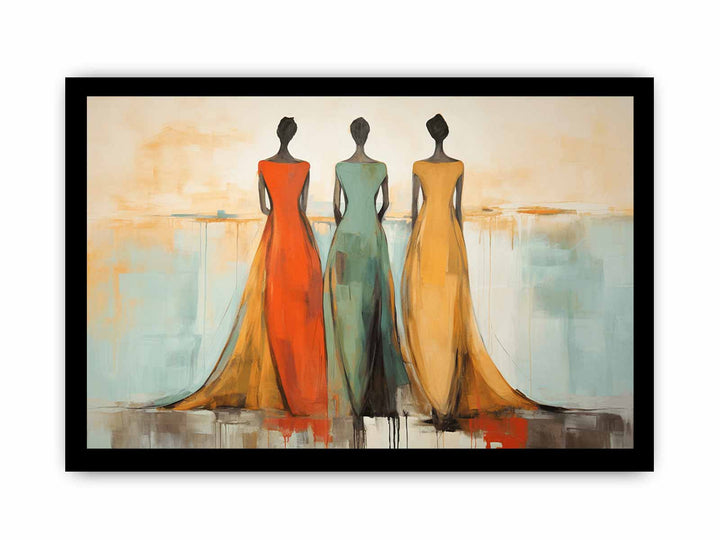Three Ladies Dress Modern Art Painting