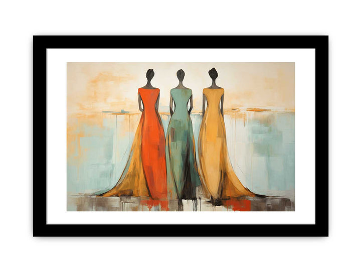 Three Ladies Dress Modern Art Painting