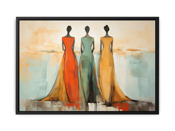 Three Ladies Dress Modern Art Painting
