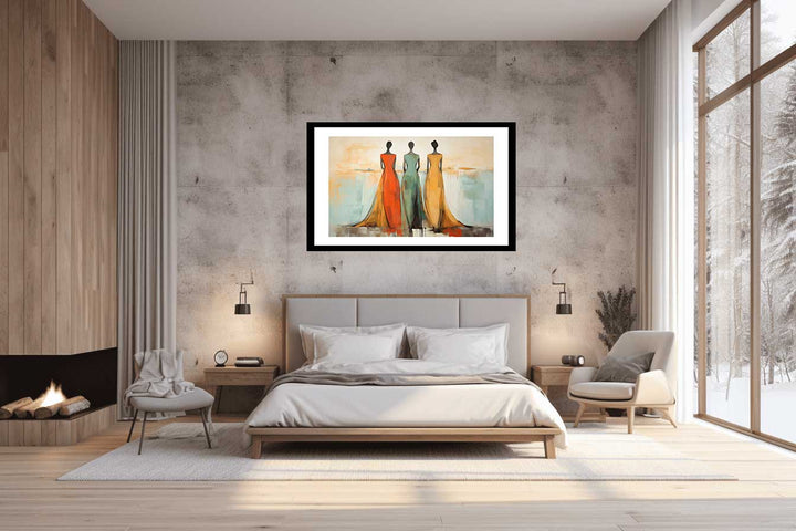 Three Ladies Dress Modern Art Painting