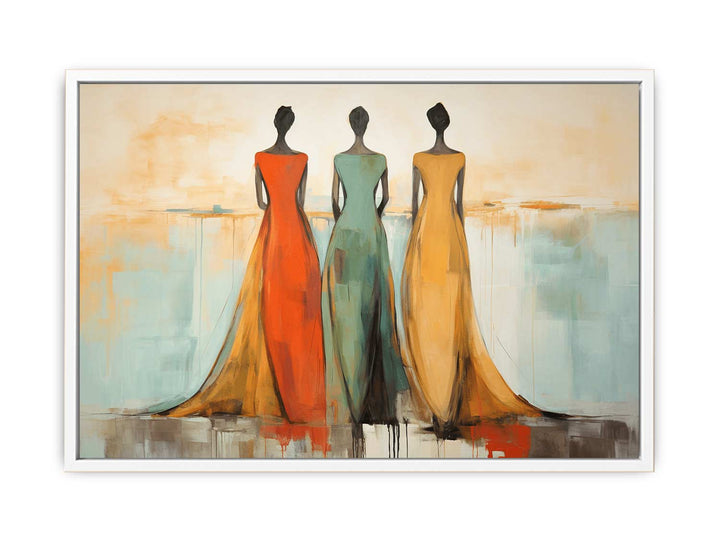 Three Ladies Dress Modern Art Painting