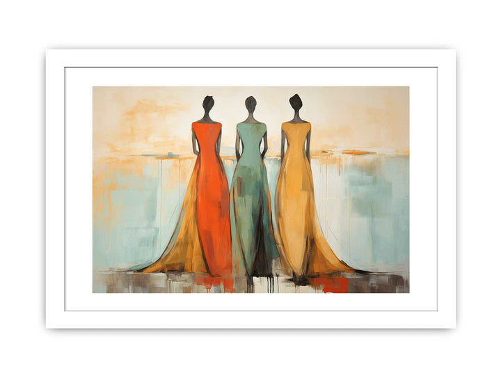 Three Ladies Dress Modern Art Painting