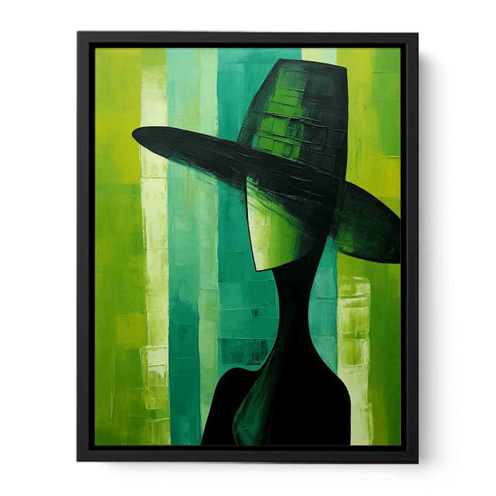 Green Hat Modern Art Painting  