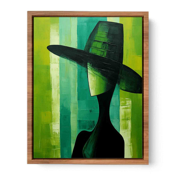 Green Hat Modern Art Painting  