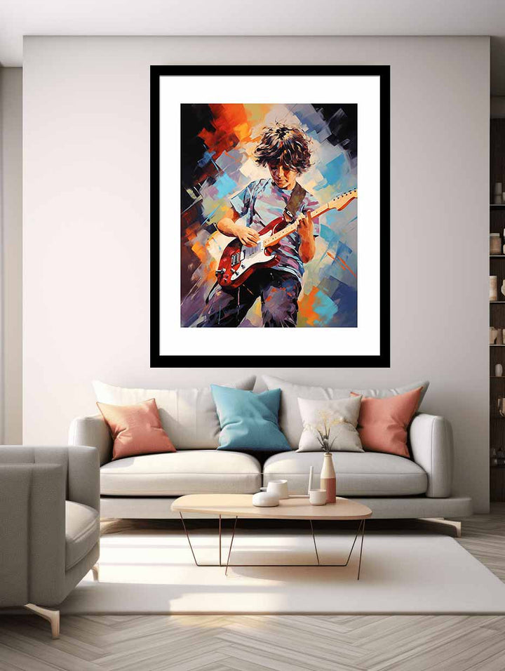Boy Guitar Modern Art Painting  