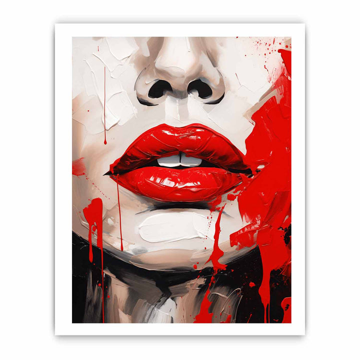 Red Lips Modern Art Painting