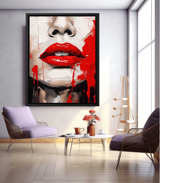 Red Lips Modern Art Painting