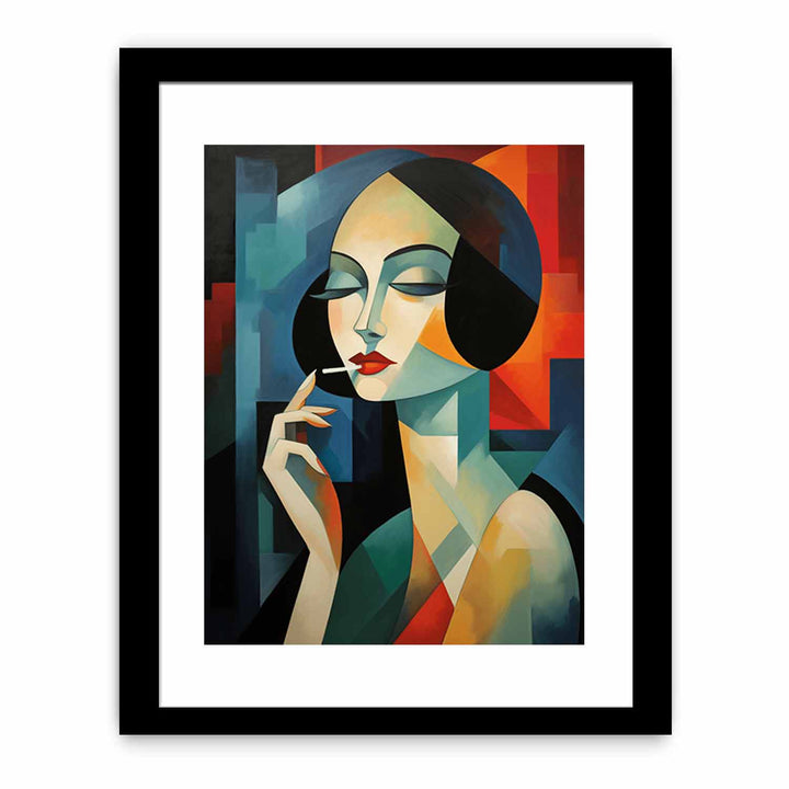 Woman Smoking Modern Art Painting