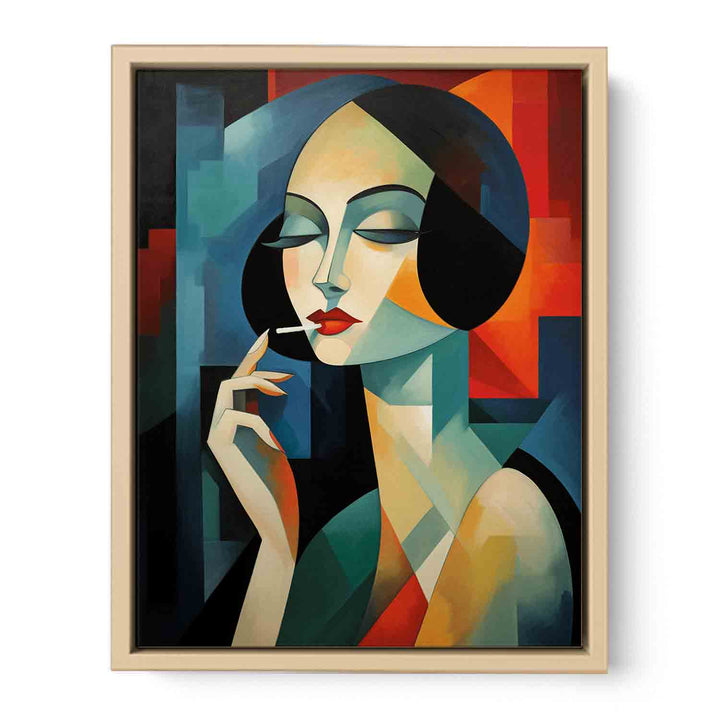 Woman Smoking Modern Art Painting