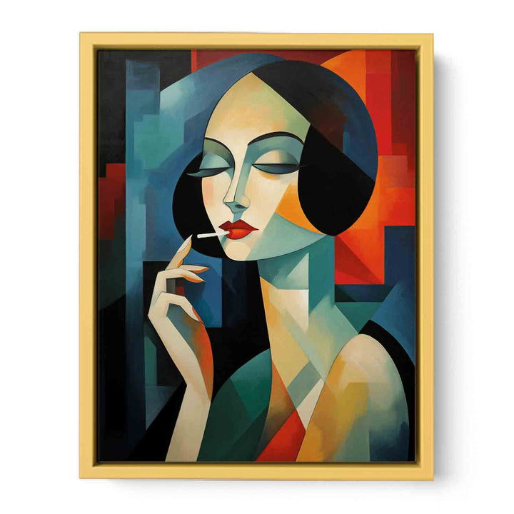 Woman Smoking Modern Art Painting