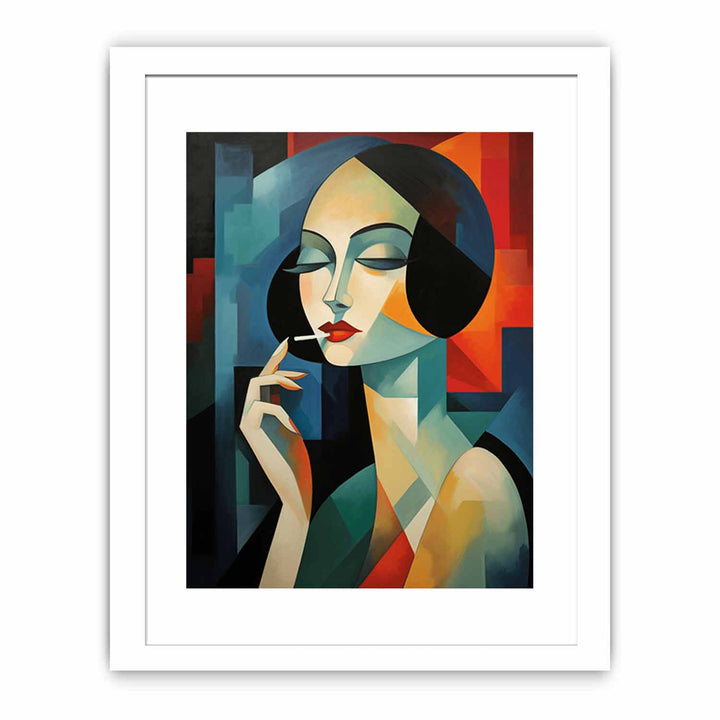 Woman Smoking Modern Art Painting