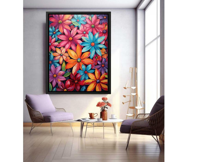 Modern Art  Colorful Flower Painting