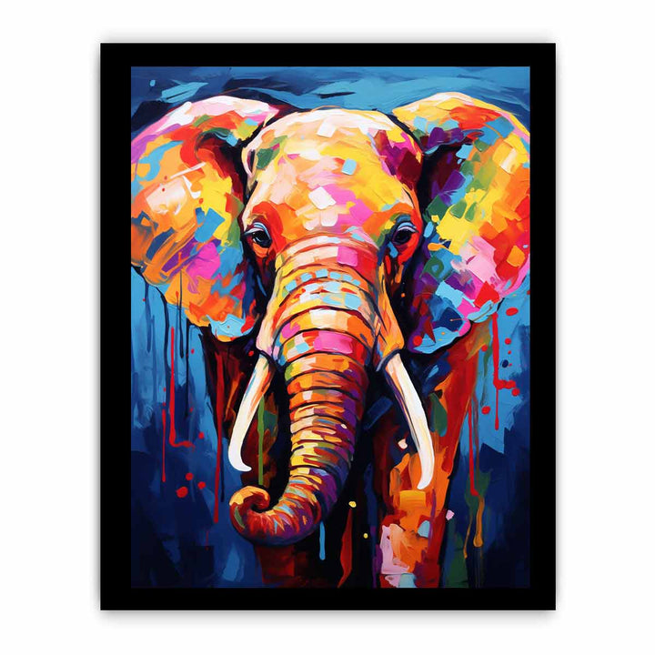 Colorful Elephant Modern Art Painting