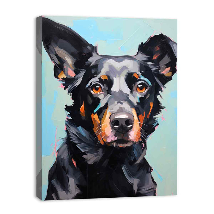 Modern Black Dog Art Painting