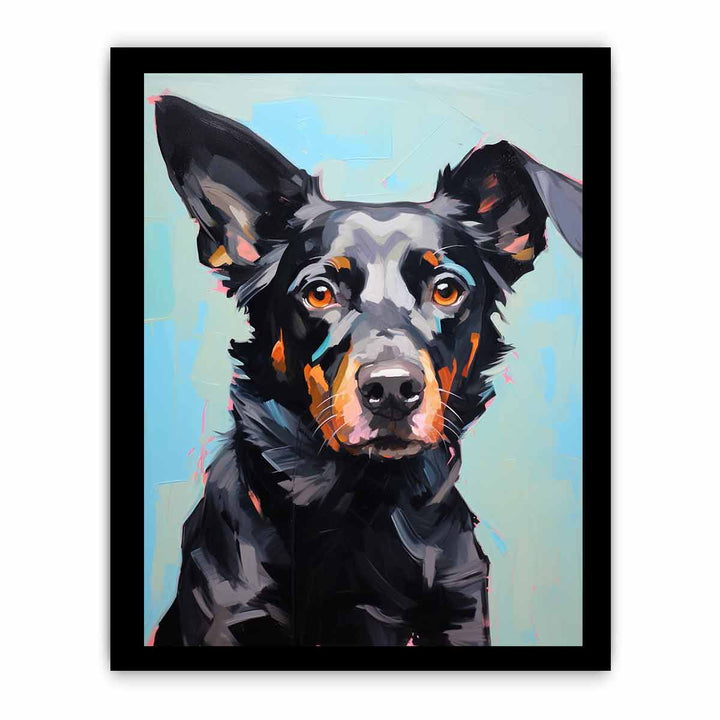 Modern Black Dog Art Painting