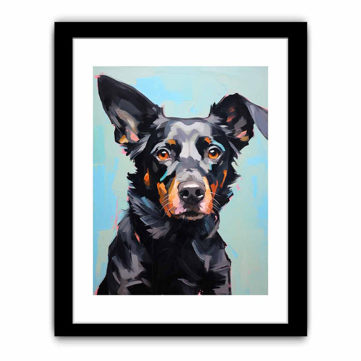 Modern Black Dog Art Painting