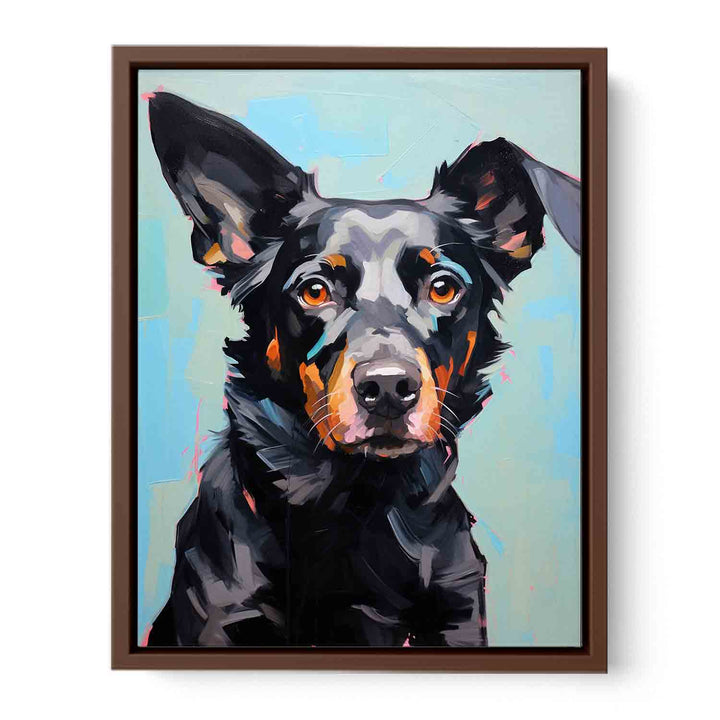 Modern Black Dog Art Painting