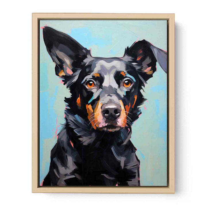 Modern Black Dog Art Painting