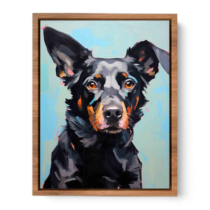 Modern Black Dog Art Painting