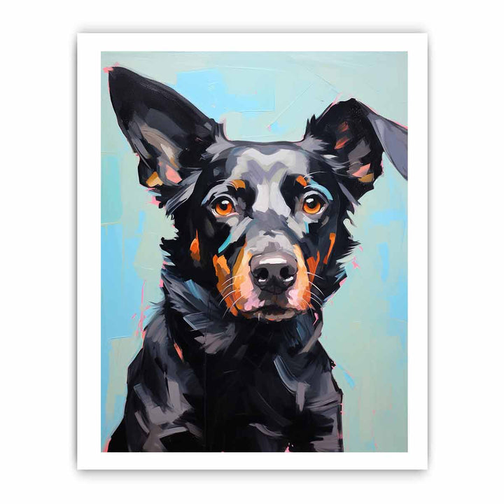 Modern Black Dog Art Painting