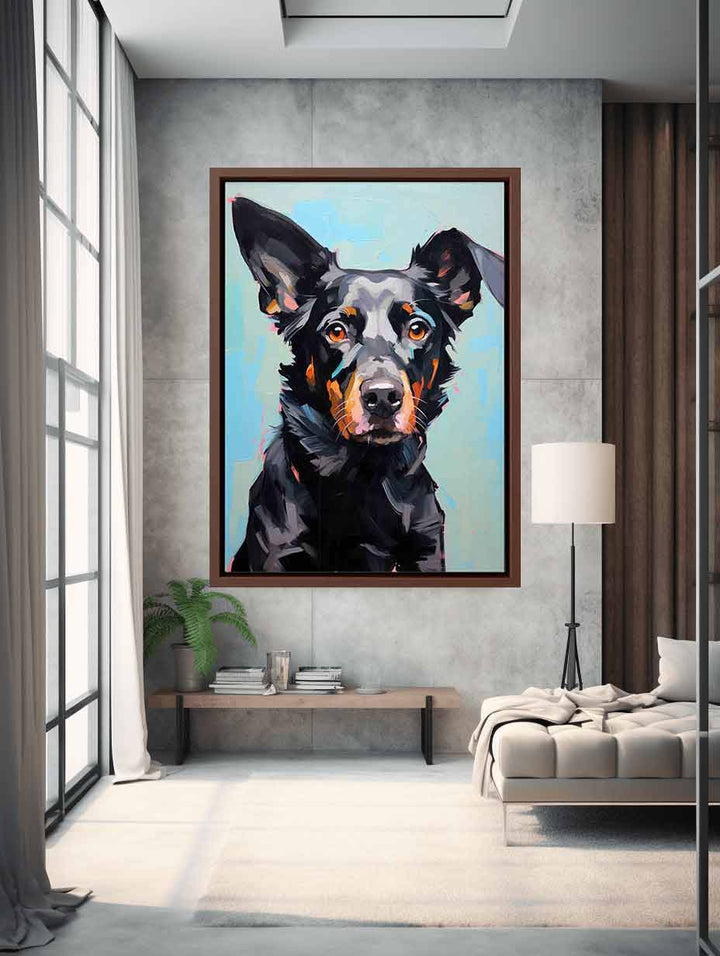 Modern Black Dog Art Painting