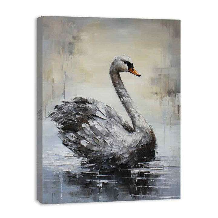 Modern Art Painting Grey Bird  