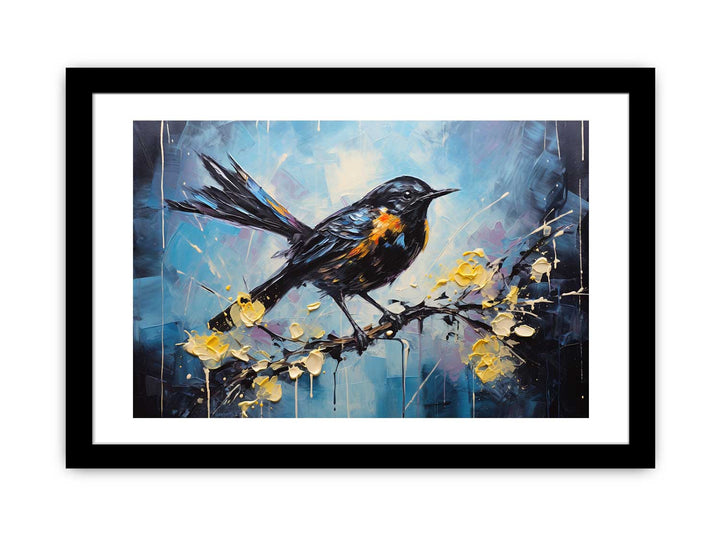 Bird Black Modern Art Painting