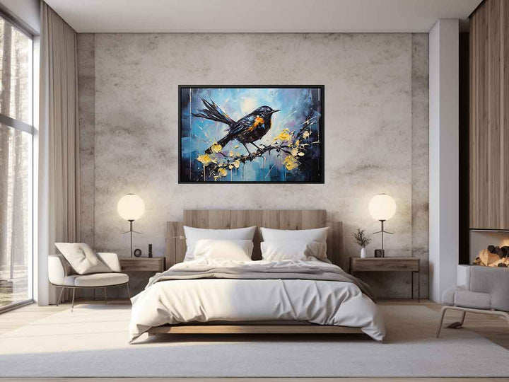 Bird Black Modern Art Painting