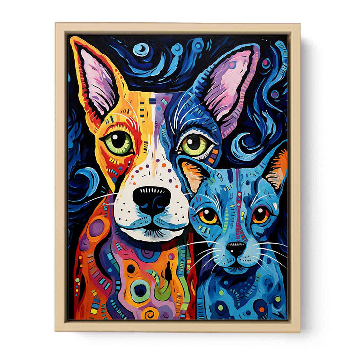 Modern Two Dog Art Painting
