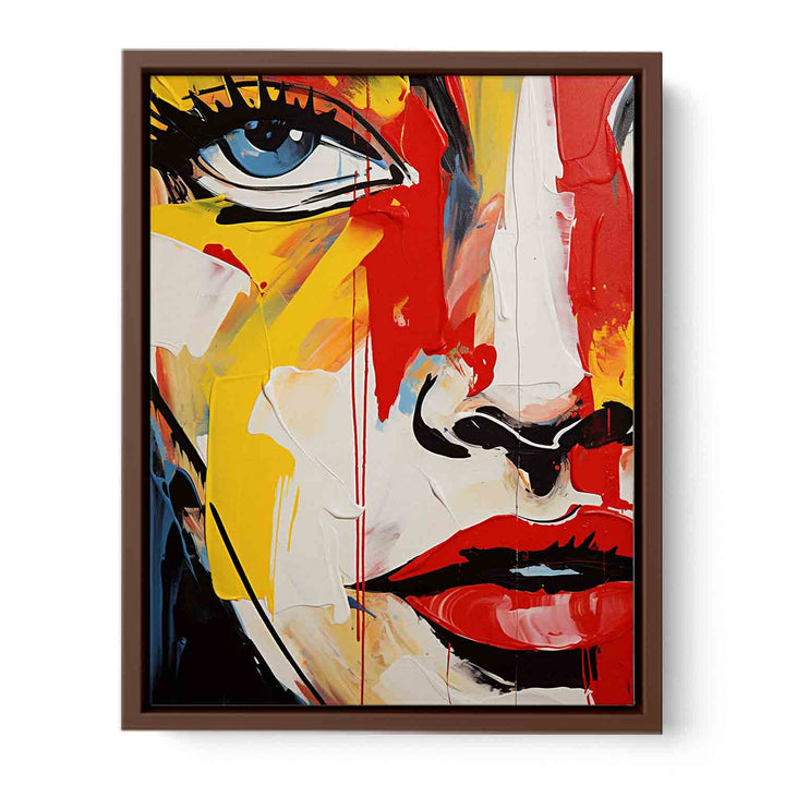 Modern Red Yellow Face Art Painting