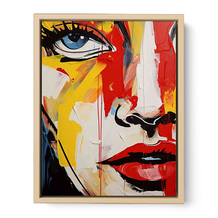 Modern Red Yellow Face Art Painting