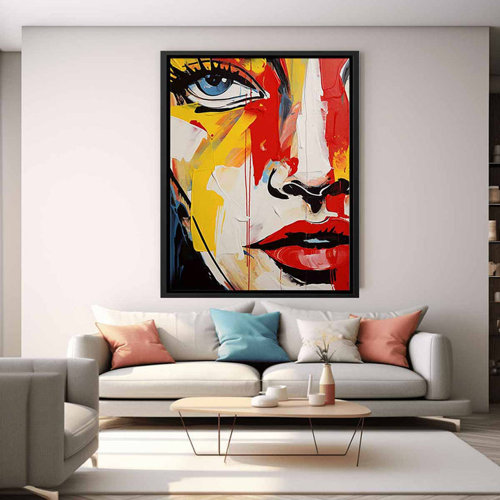 Modern Red Yellow Face Art Painting