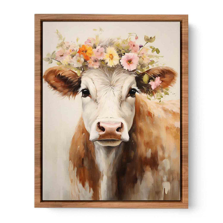 Modern Art Painting Brown Cow  