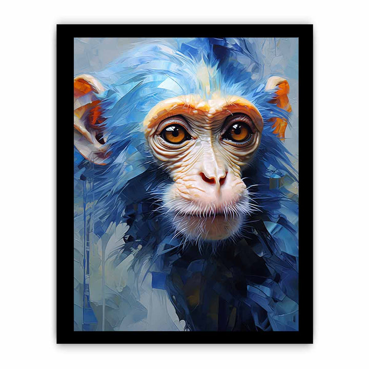 Modern Blue Monkey Art Painting