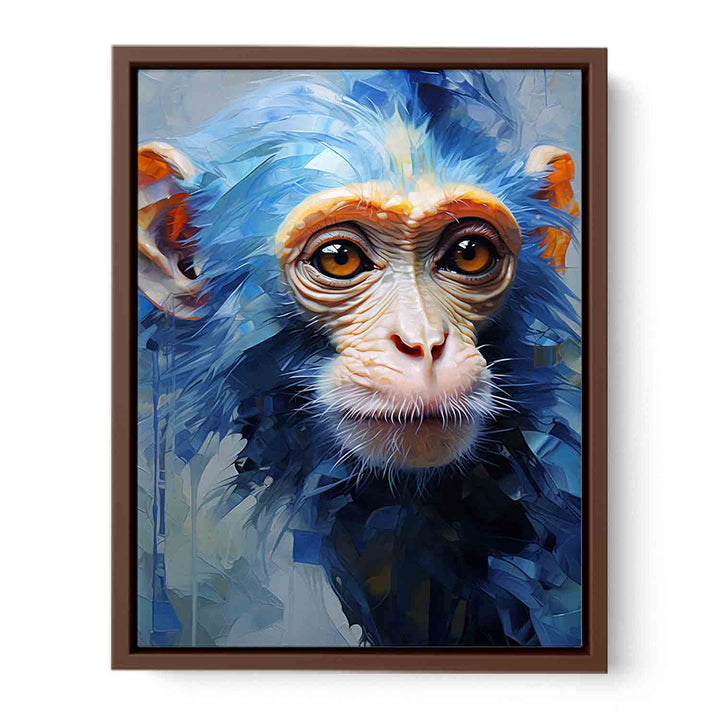 Modern Blue Monkey Art Painting
