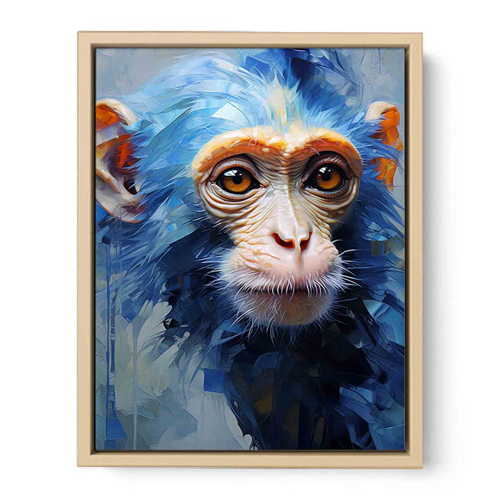 Modern Blue Monkey Art Painting
