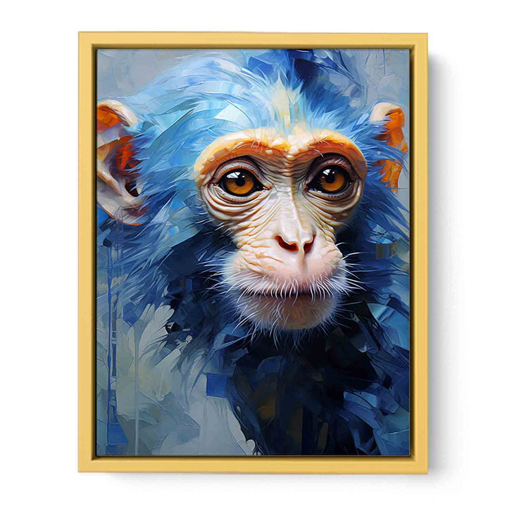 Modern Blue Monkey Art Painting