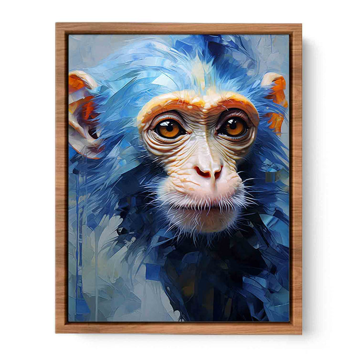 Modern Blue Monkey Art Painting