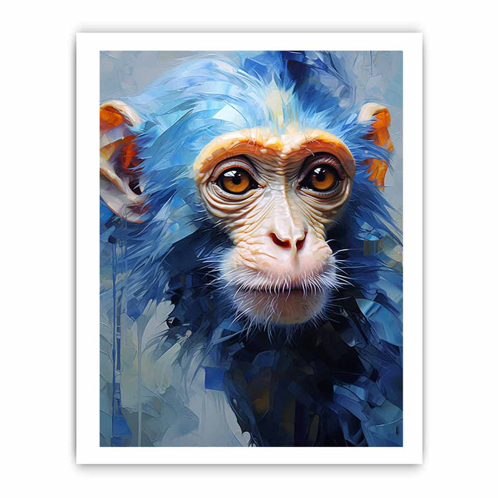 Modern Blue Monkey Art Painting
