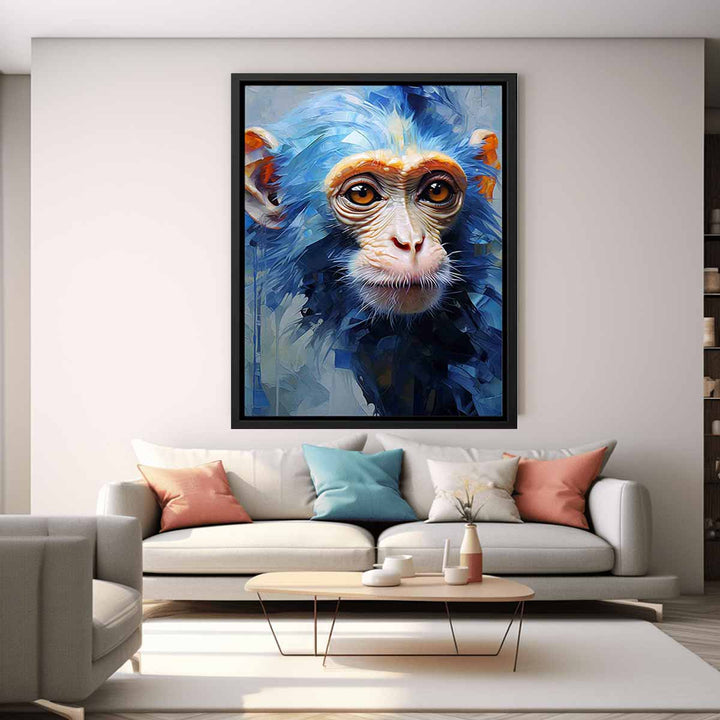 Modern Blue Monkey Art Painting