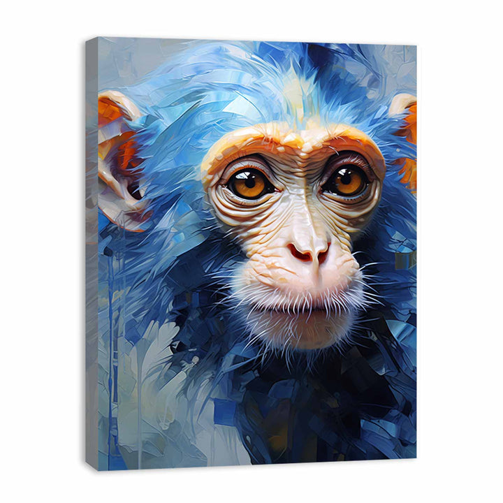 Modern Blue Monkey Art Painting